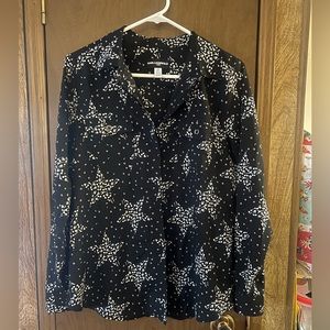 Karl Lagerfeld Black and White Button Down Shirt